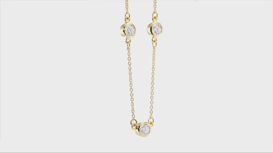 Collana a girocollo con diamanti tondi a taglio brillante