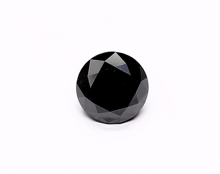 1.07 Carat Natural Black Round Diamond GIA