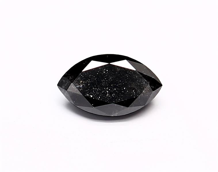 0.44 Carat Natural Black Marquise Diamond GIA