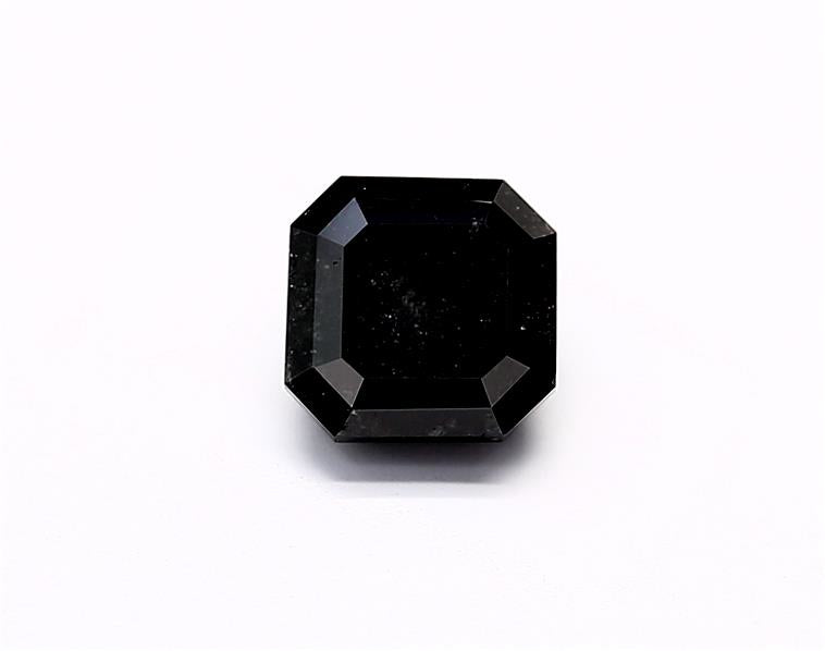 1.77 Carat Natural Black Sq emerald Diamond GIA
