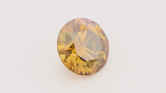 0.83 Carat Fancy Deep Brown Orange Round Diamond SI1 GIA