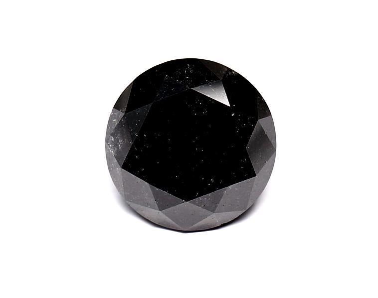 4.08 Carat Black Round Diamond