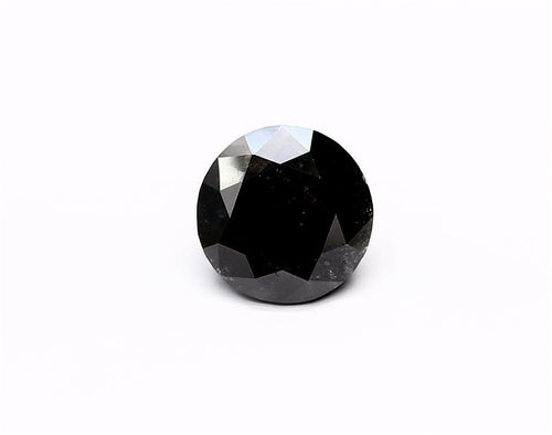 3.24 Carat Natural Black Round Diamond GIA