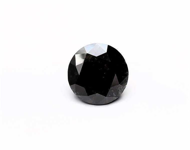 3.24 Carat Natural Black Round Diamond GIA