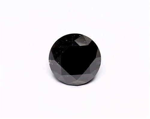 1.53 Carat Natural Black Round Diamond GIA