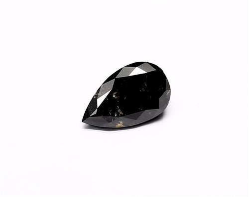 2.92 Carat Natural Black Pear Diamond GIA