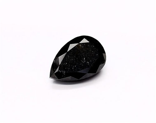 1.79 Carat Natural Black Pear Diamond GIA
