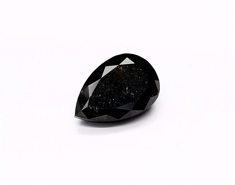 1.79 Carat Natural Black Pear Diamond GIA