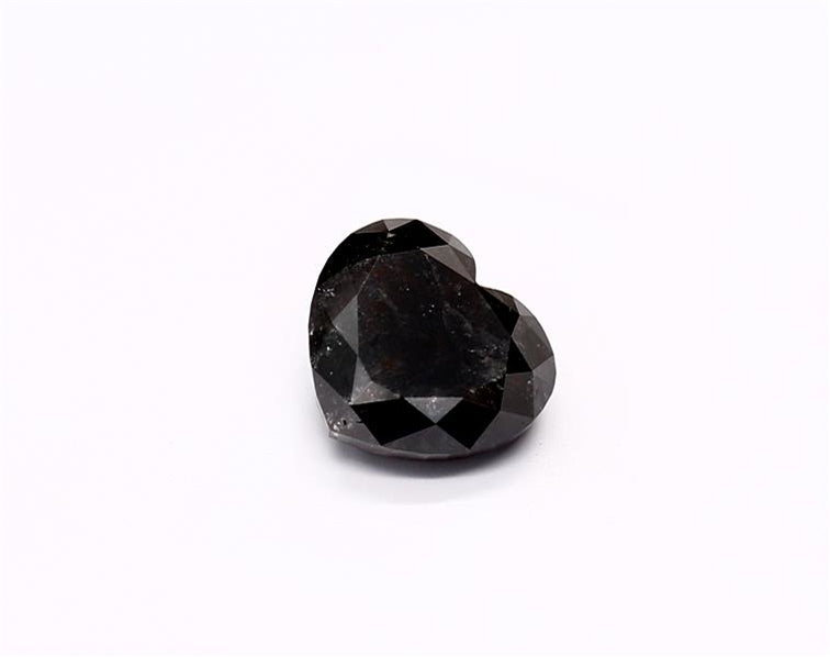 1.58 Carat Natural Black Heart Diamond GIA