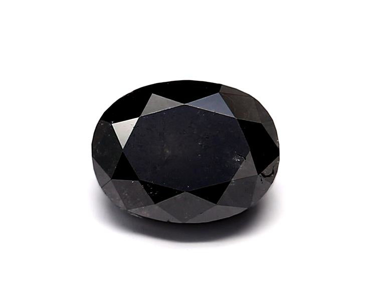 0.98 Carat Natural Black Oval Diamond GIA