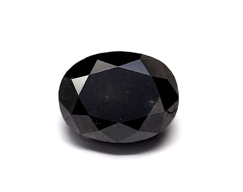 0.98 Carat Natural Black Oval Diamond GIA