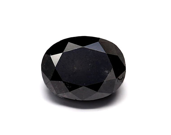 0.98 Carat Natural Black Oval Diamond GIA