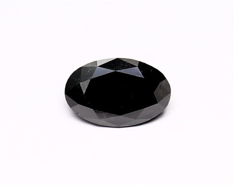 1.47 Carat Natural Black Oval Diamond GIA