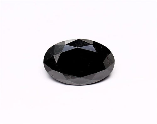 1.47 Carat Natural Black Oval Diamond GIA