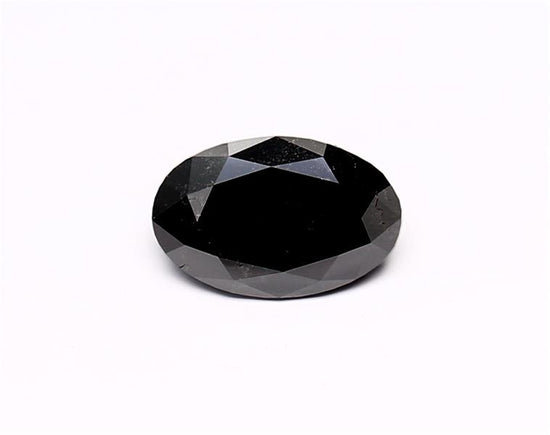 1.47 Carat Natural Black Oval Diamond GIA