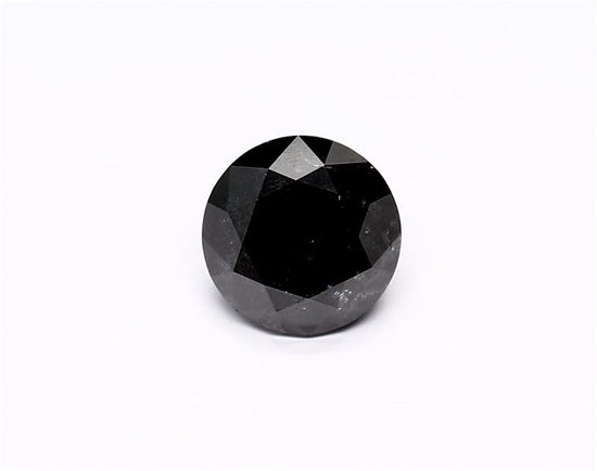1.75 Carat Natural Black Round Diamond GIA