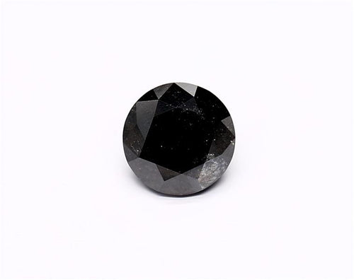 1.08 Carat Natural Black Round Diamond GIA