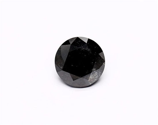 1.08 Carat Natural Black Round Diamond GIA