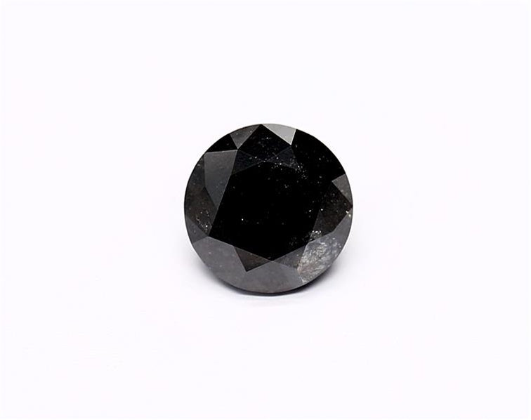 1.08 Carat Natural Black Round Diamond GIA
