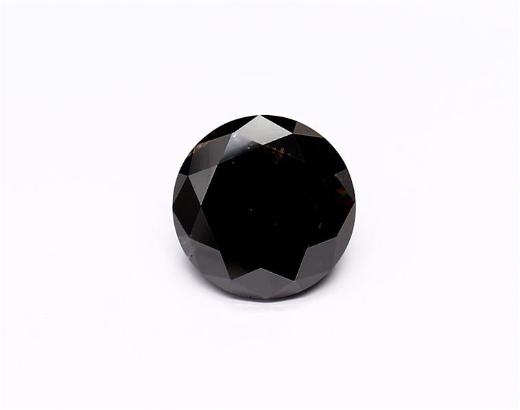 1.79 Carat Natural Black Round Diamond GIA