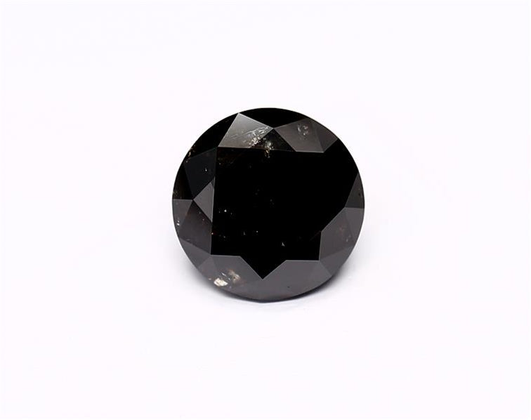 2.34 Carat Natural Black Round Diamond GIA