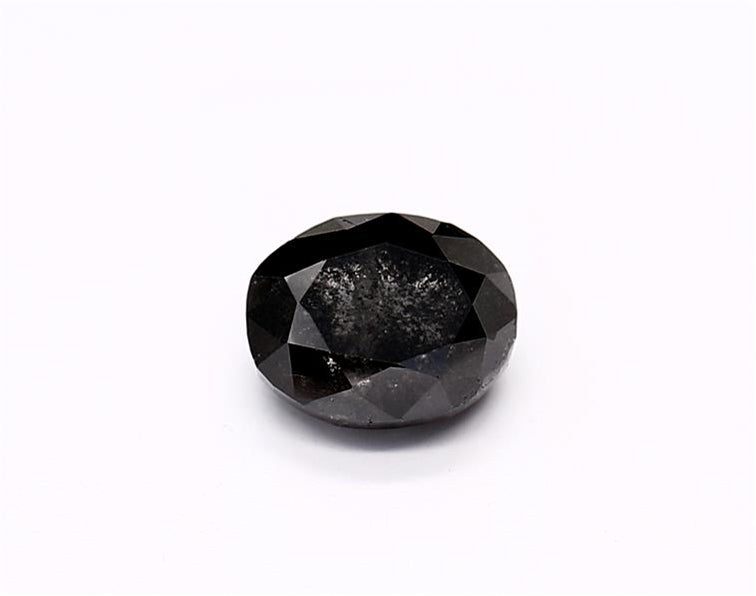 1.14 Carat Natural Black Oval Diamond GIA