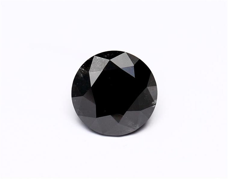 1.26 Carat Natural Black Round Diamond GIA