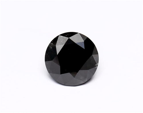 1.26 Carat Natural Black Round Diamond GIA