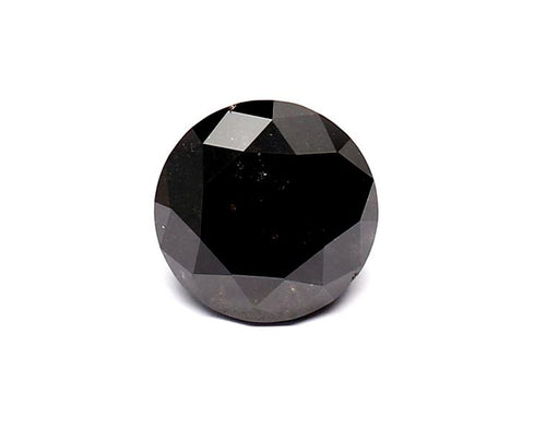 1.93 Carat Natural Black Round Diamond GIA
