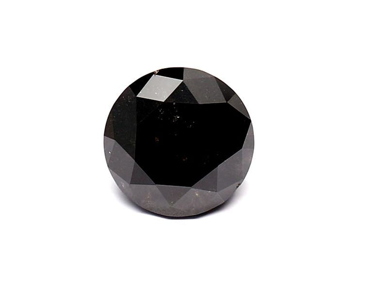 1.93 Carat Natural Black Round Diamond GIA