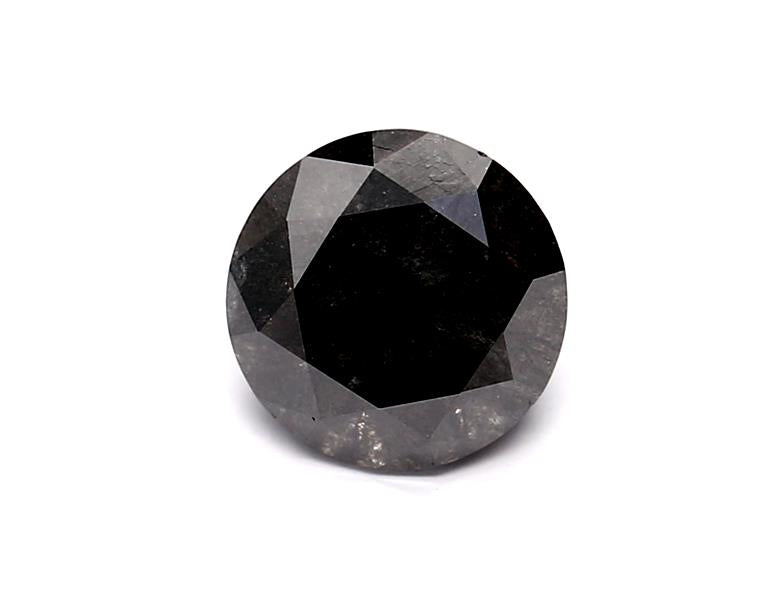 0.97 Carat Natural Black Round Diamond GIA