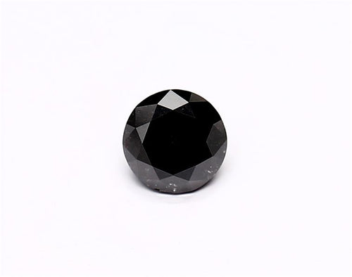 0.61 Carat Natural Black Round Diamond GIA