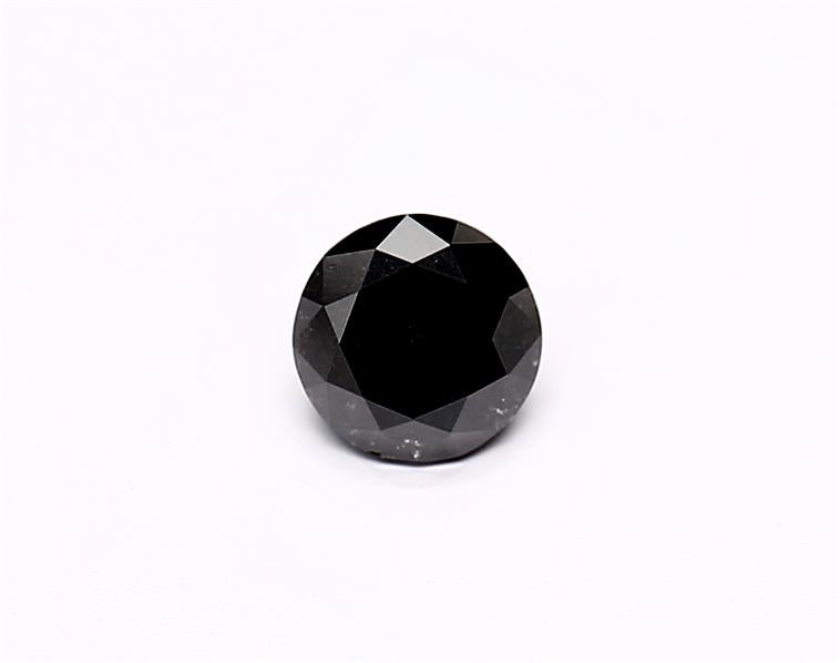 0.61 Carat Natural Black Round Diamond GIA