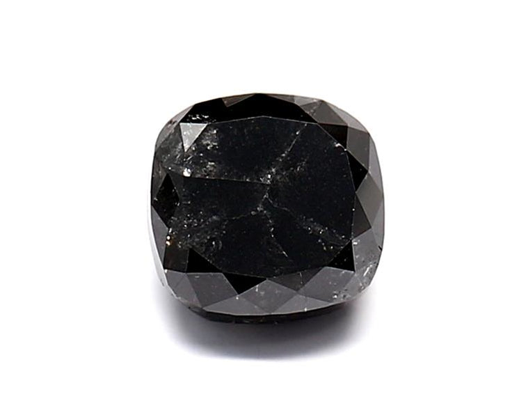 1.42 Carat Natural Black Cushion Diamond GIA