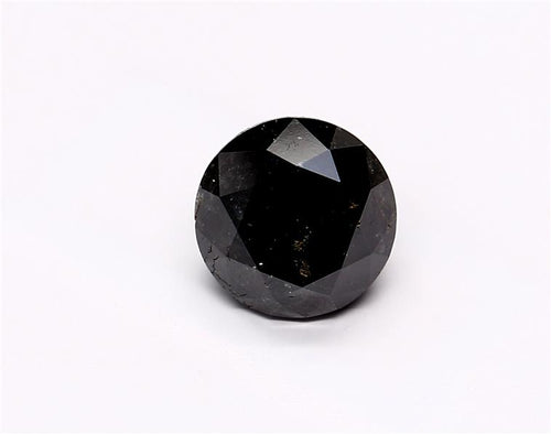 1.41 Carat Natural Black Round Diamond GIA