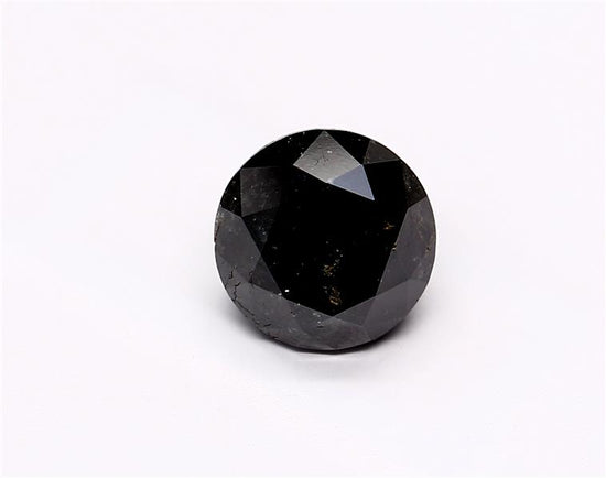 1.41 Carat Natural Black Round Diamond GIA