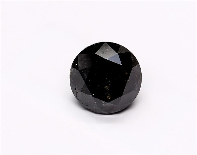 1.41 Carat Natural Black Round Diamond GIA
