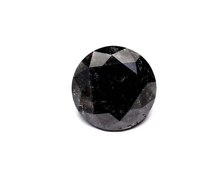 2.19 Carat Natural Black Round Diamond GIA