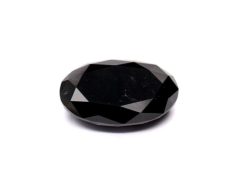 2.85 Carat Natural Black Oval Diamond GIA