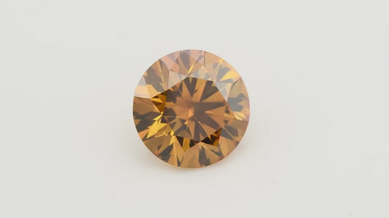 0.61 Carat Fancy Deep Yellowish Orange Round Diamond SI2 GIA