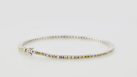 1.73Ct Multicolored Diamond Tennis Bracelet