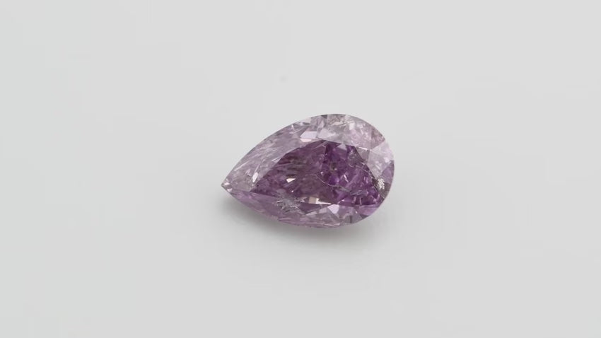 1.01 Carat Fancy Intense Pink Purple Pear Diamond (I1) GIA | LEIBISH