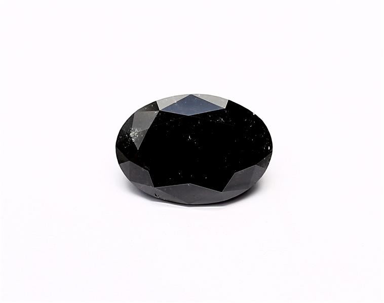 2.01 Carat Natural Black Oval Diamond GIA
