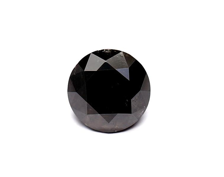 1.31 Carat Natural Black Round Diamond GIA