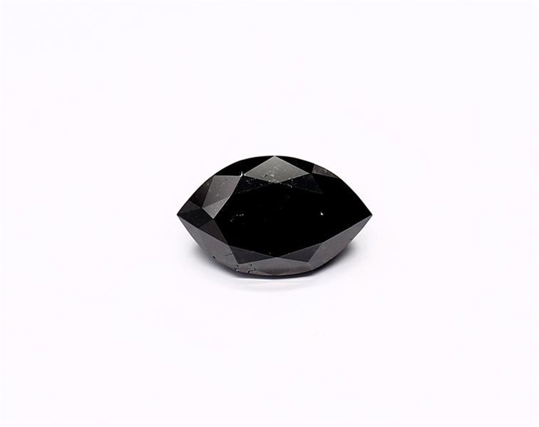 1.09 Carat Natural Black Marquise Diamond GIA