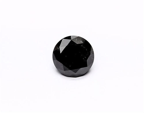 1.61 Carat Natural Black Round Diamond GIA