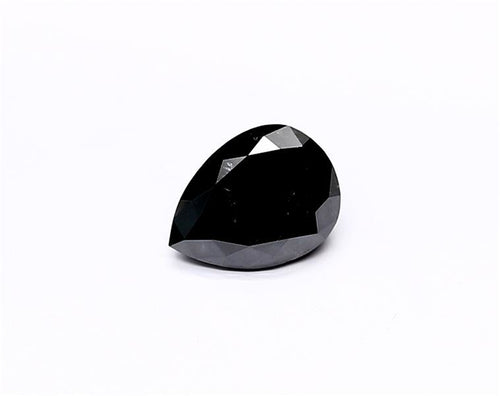 1.26 Carat Natural Black Pear Diamond GIA