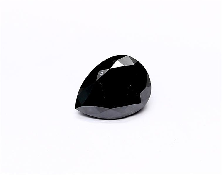 1.26 Carat Natural Black Pear Diamond GIA