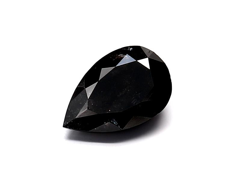 1.01 Carat Natural Black Pear Diamond GIA