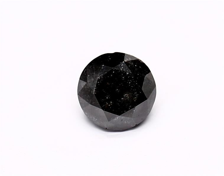 0.86 Carat Natural Black Round Diamond GIA